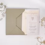 Покана Three Part Dusty Green Regal slightly open