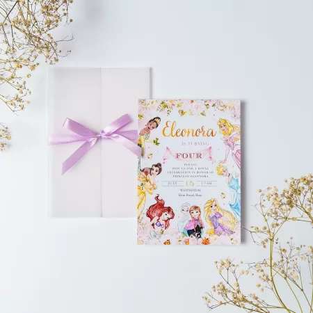 Покана Disney Princess Vellum Wrap Open