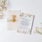 Покана Rose Vellum Wrap Open