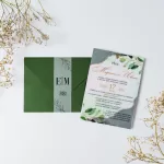 Покана vellum and greenery Envelop opened