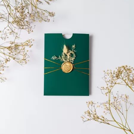 Покана Greenery Gold Aura Closed