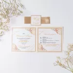 Покана Gold Champagne Classicfold Square open