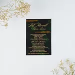 Покана Emerald Green Vellum Wrap Open