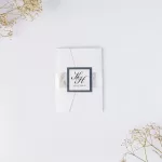 Покана White And Silver Pocket Fold
