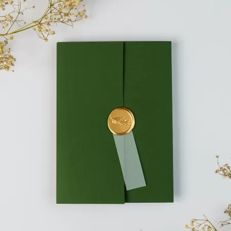 Покана Green Three Fold Wedding