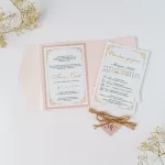 Покана Blush Pocket Fold Heart Open 2