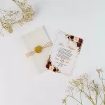 Покана Marsala Vellum Wrap Open
