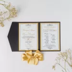 Покана Black And Gold Classicfold Side Open