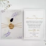 Покана Lilac Vellum Wrap open