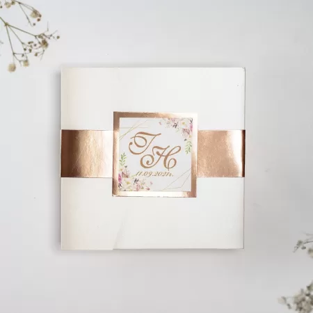 Покана Rose Gold Classicfold Square