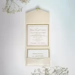 Покана Champagne Pocket Fold Square open