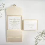 Покана Champagne Pocket Fold Square open side