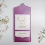 Покана Lilac Pocket Fold Square open