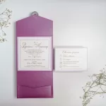 Покана Lilac Pocket Fold Square open side