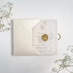 Покана Champagne Two Part Envelope slightly open