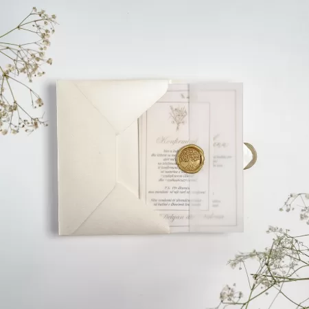 Покана Champagne Two Part Envelope slightly open