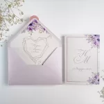 Покана Lavender Envelop Simple Fold open