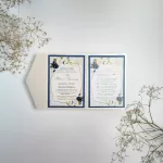 Покана Majestic Ivory Blue Classicfold open