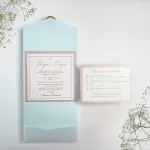 Покана Aqua Pocket Fold Square open side