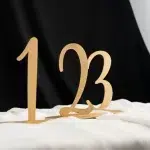 Дървени позлатени номера за маса от 1 до 10-4