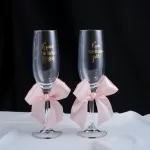 Комплект чаши за кумове с златно фолио Pink