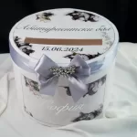 Кръгла кутия за пликове сива 1