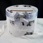 Кръгла кутия за пликове сива