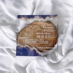 Покана Blue And Gold 50 Years Luxglass
