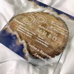 Покана Blue And Gold 50 Years Luxglass