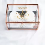 Кутия за пръстени "Rose Gold" с бели рози 1