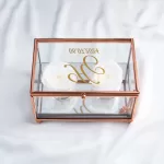 Кутия за пръстени "Rose Gold" с бели рози 2