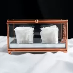 Кутия за пръстени "Rose Gold" с бели рози