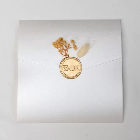 Покана Gold And Champagne Pocket Fold Square