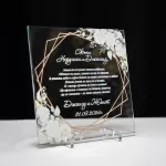 Стъклена покана нежна зеленина твърди корици Luxglass 4